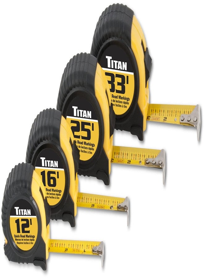 Titan 10902 4-Piece Tape Measure Set (12', 16', 25' and 33') - Image 1