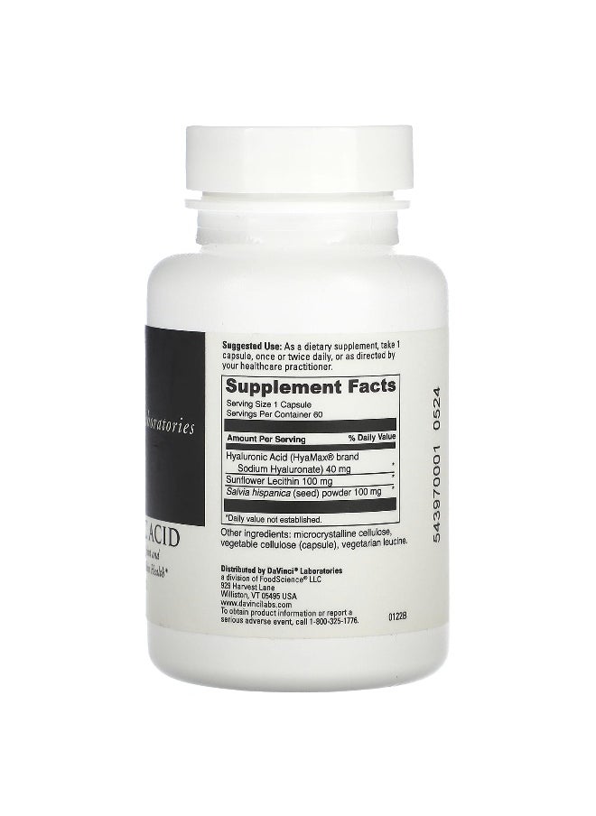 DaVinci Laboratories DaVinci Laboratories, Hyaluronic Acid, 60 Capsules  - Image 2