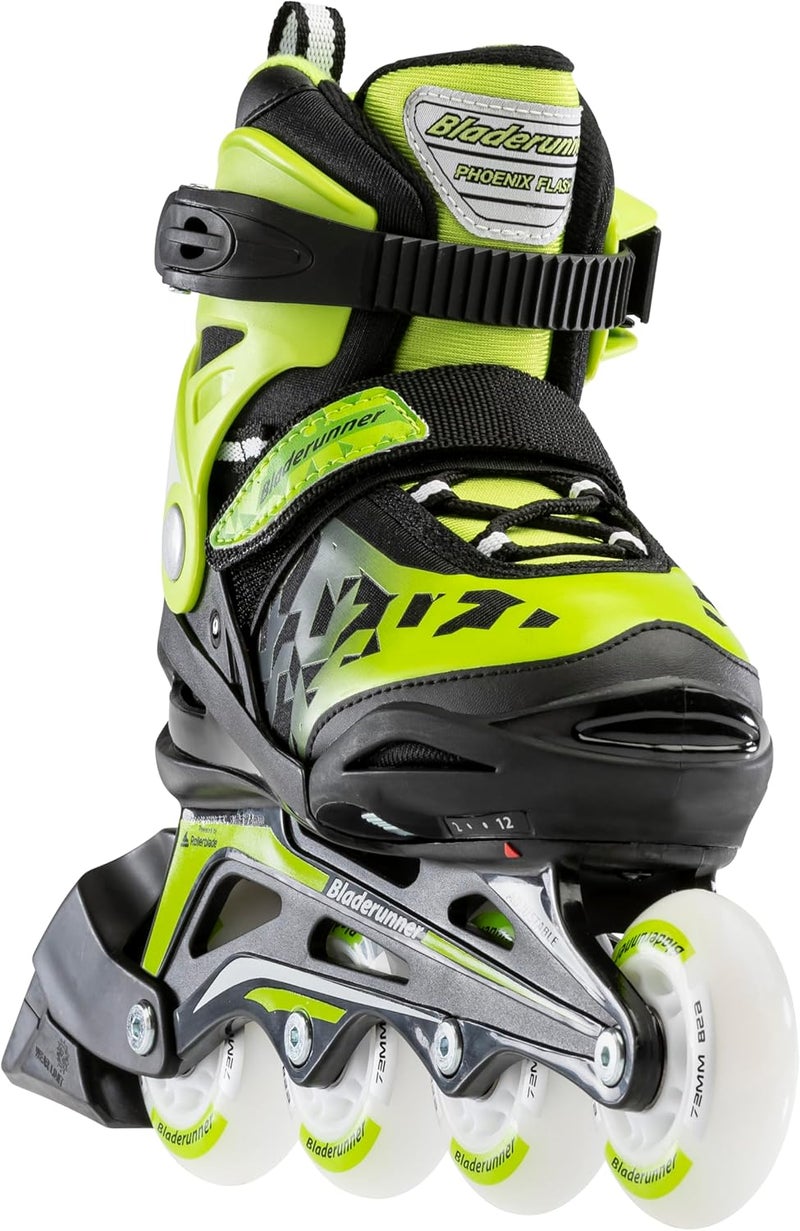 ROLLERBLADE Bladerunner by Phoenix Flash Kid's Adjustable Fitness Inline Skate, Black/Green - Image 2
