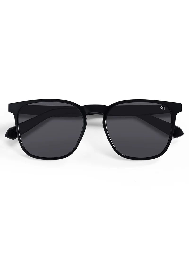 Woggles Stylish  Black Polarized Square Sunglasses for Men & Women|100% UV Protection