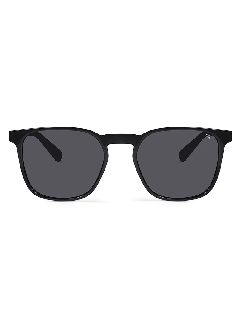 Woggles Stylish  Black Polarized Square Sunglasses for Men & Women|100% UV Protection