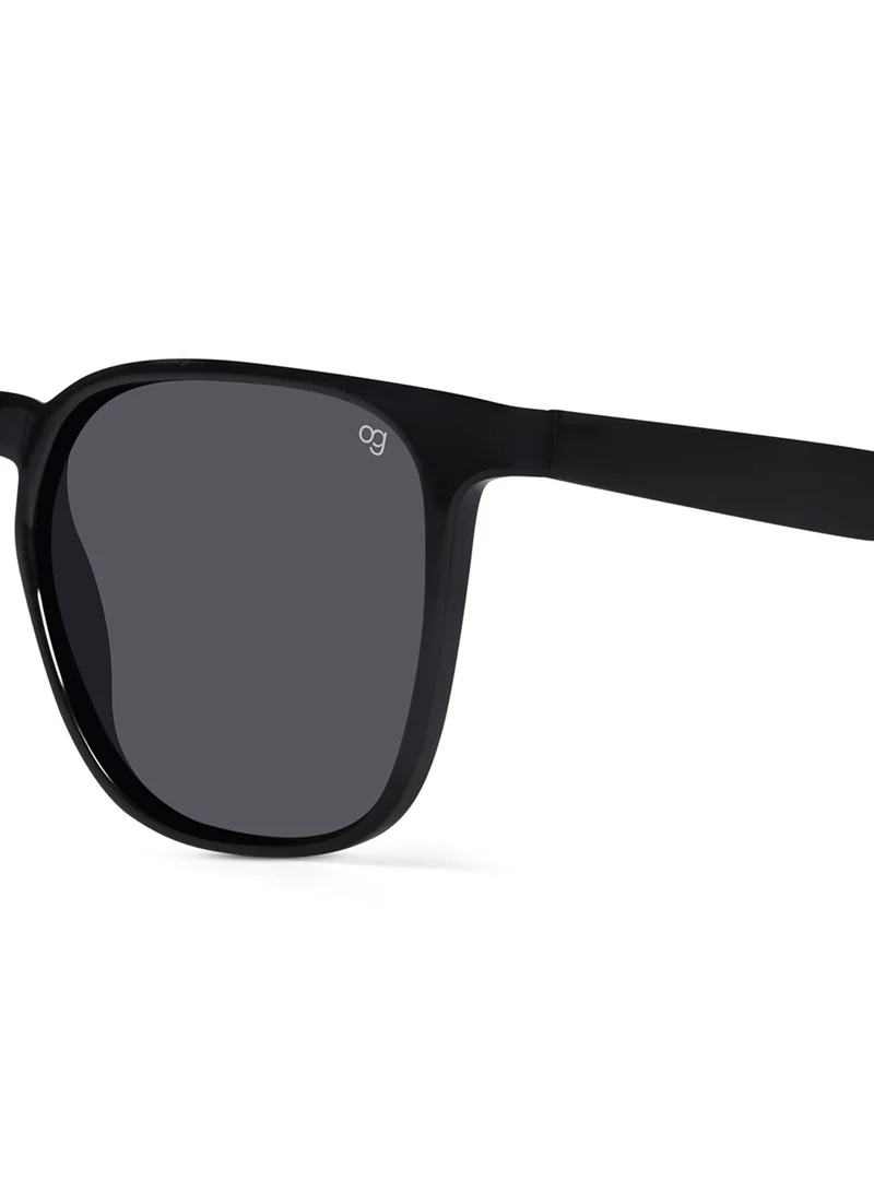 Woggles Stylish  Black Polarized Square Sunglasses for Men & Women|100% UV Protection
