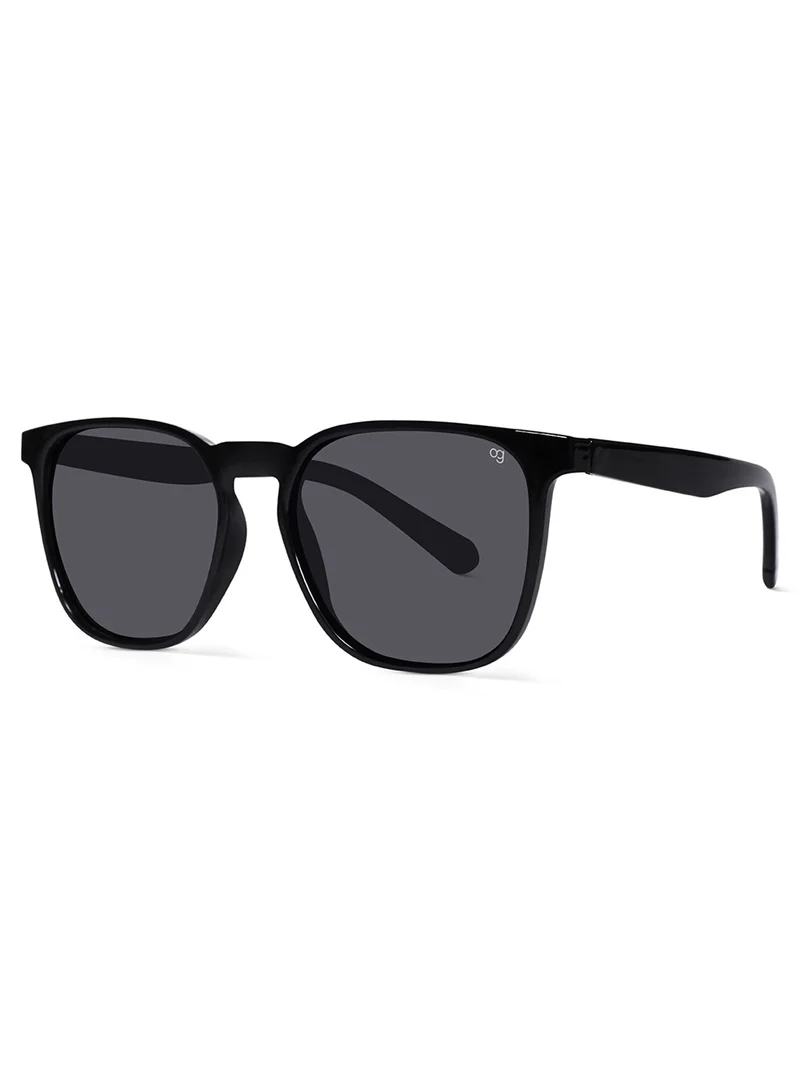 Woggles Stylish  Black Polarized Square Sunglasses for Men & Women|100% UV Protection