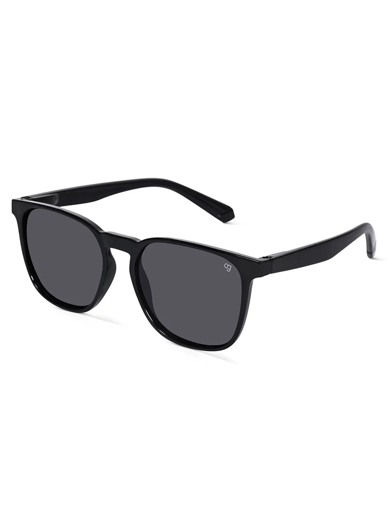 Woggles Stylish  Black Polarized Square Sunglasses for Men & Women|100% UV Protection