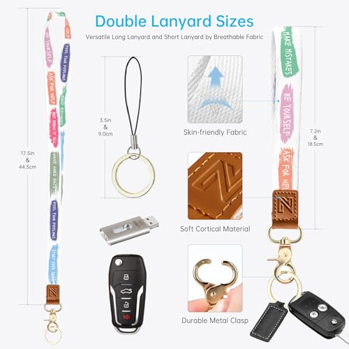 NICCCARD Be Yourself 2-in-1 ID Badge Holder & Lanyard Wallet for Teachers,Nurse,Professionals-Cute Zippered Coin Pouch,Removable Wristlet & Neck Lanyard,5 Card Slots Stylish Work Essential - Image 4