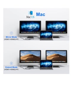 Generic 12 in 1 Dual HDMI USB C Docking Station with Dual 2x 3.0 & 2x 2.0 100W PD Data SD TF Card Reader Gigabit Ethernet 3.5mm Audio/Microphone Compatible MacBook Pro  - Image 4