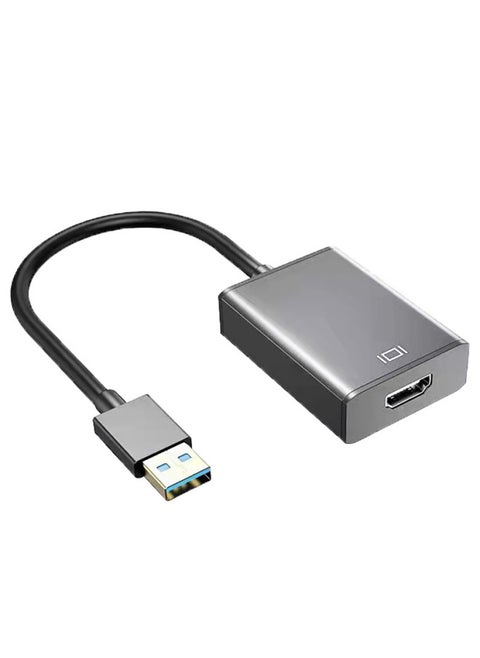 USB2.0/3.0 بدون محرك إلى HDMI يدعم الصوت USB إلى Hdmi 1080p مضيف الكمبيوتر إلى التلفزيون - اللون: 3.0 إلى Hdmi-رمادي