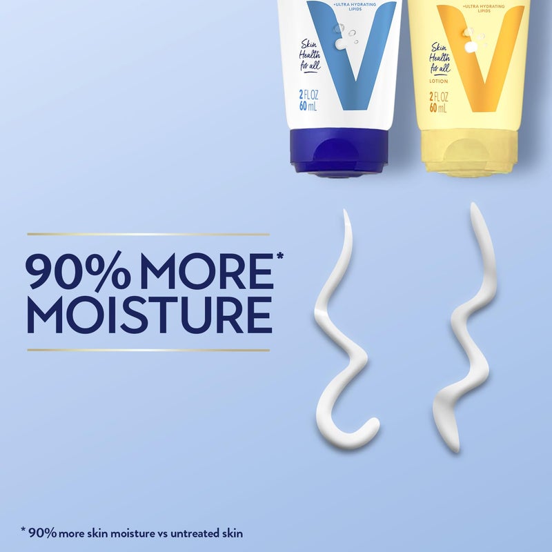 Vaseline Intensive Care Lotion Bundle â€“ Advanced Repair Unscented Lotion & Nourishing Moisture Hand & Body for Extremely Dry Skin, 2 Oz Ea (2 Piece Set) - Image 5