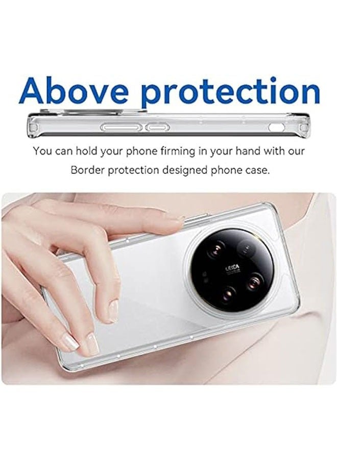 Crystal Clear Phone Case Compatible Xiaomi 13 Ultra Phone Case, Anti-Yellow and Scratch-Resistant, Shockproof Hard Plastic Back, Soft Silicone Cushion Case, Clear Phone Case - Image 4
