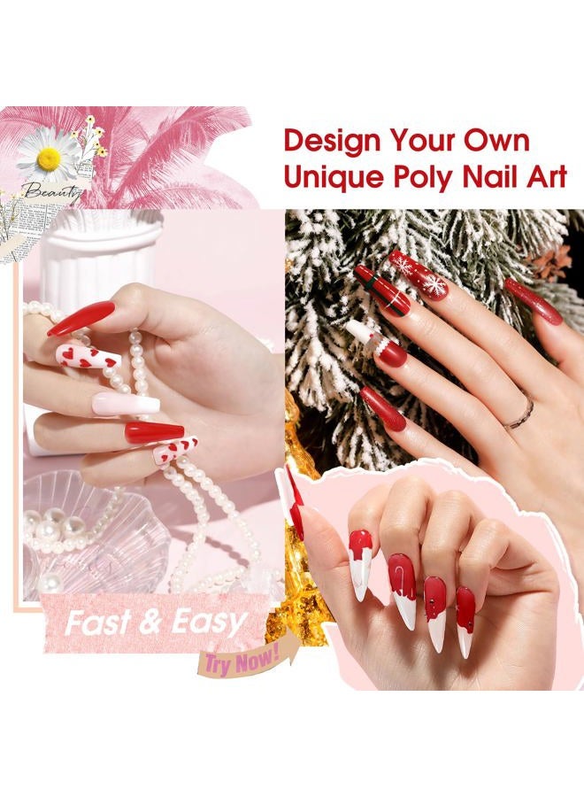 Rosalind جل الأظافر بولي الأحمر 2 أونصة لعيد الميلاد، أنابيب كبيرة لبناء جل أحمر لتزيين الأظافر، سهل الاستخدام في المنزل يحتاج إلى مصباح UV - Image 5