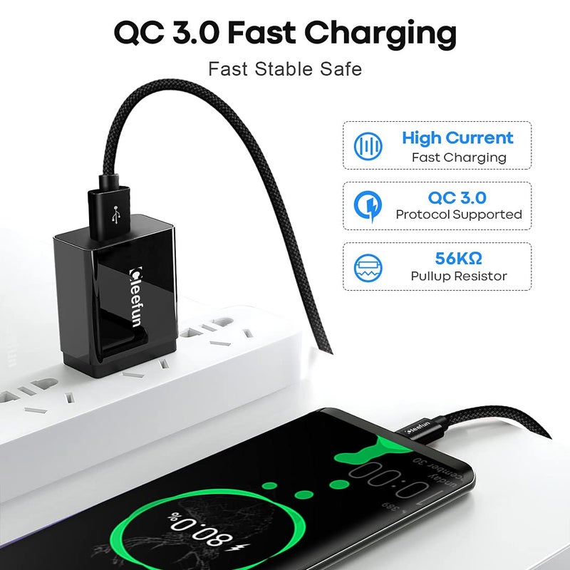 كابل USB C طويل جداً من ، 26 قدم / 8 متر، كابل طاقة USB إلى USB C - كابل شحن من نوع C بطول 26 قدم (بدون بيانات) لهاتف USB-C، جهاز لوحي، PS5، سويتش والمزيد، مضفر من النايلون - Image 3