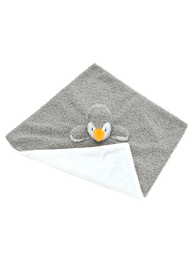 Doindute Baby Gray Penguin Soft Stuffed Animal Security Blanket, Plush Penguin Character Lovey Blanket, Baby Shower/Nursery Gift, Newborn Infant Toddler Snuggle Blankie for Boys Girls, 14 Inches - Image 3