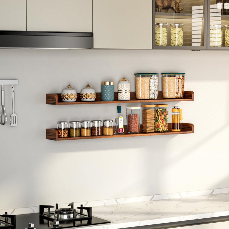 Fun Memories Stove Top Shelf, 30" Magnetic Shelf for Kitchen Stove, Pine Wood Stove Shelves, Wall Mounted Shelves for Home Storage Organization, Heat and Pressure Resistant, 1pcs, Dark Brown - Image 5