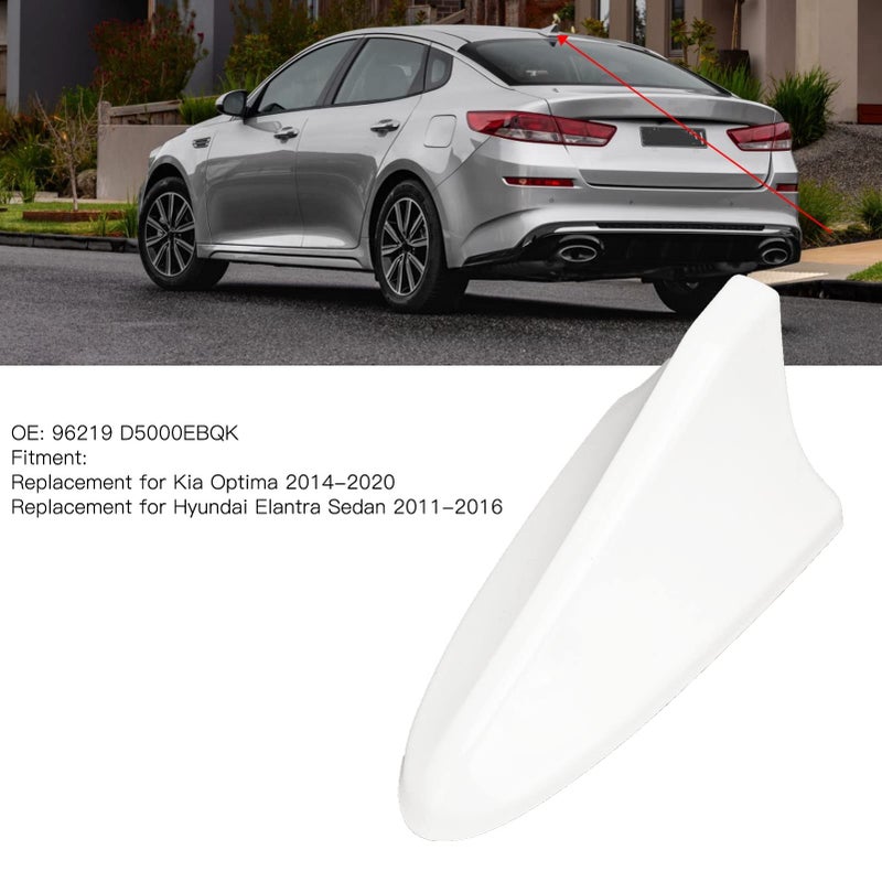 White Car Roof Antenna Cover Weatherproof Fin Aerial Base Replacement For SUV Truck Sedan - Image 4
