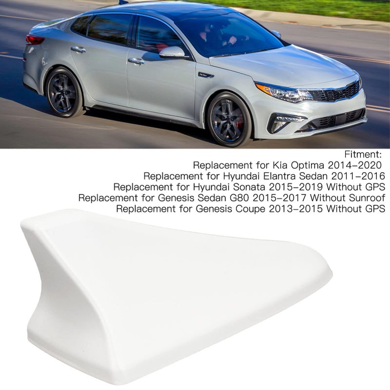 White Car Roof Antenna Cover Weatherproof Fin Aerial Base Replacement For SUV Truck Sedan - Image 3