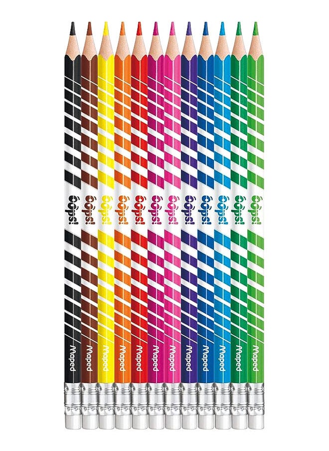 Maped Maped Color Peps Oops Erasable Colouring Pencils (Pack of 12), 832812  - Image 2