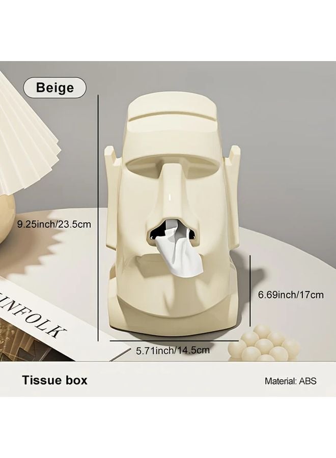 Cream White Desktop Storage Box Organizer For Glasses Earphone Paper Tissue - Image 4