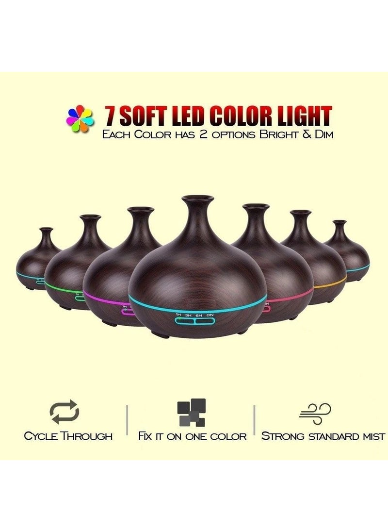 HISTORY LIFESTYLE - History Lifestyle 550ml Essential Oil Diffuser Premium 5 in 1 Ultrasonic Aromatherapy Scented Oil Diffuser Vaporizer Humidifier Timer and AutoOff 7 LED LightColors - Image 1