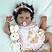 SCOM Reborn Baby Dolls Black Girl  20 Inch African American Realistic Newborn Girl Doll Lifelike Weighted Soft Body Christmas Birthday Gift for Kids Age 3 - Image 2