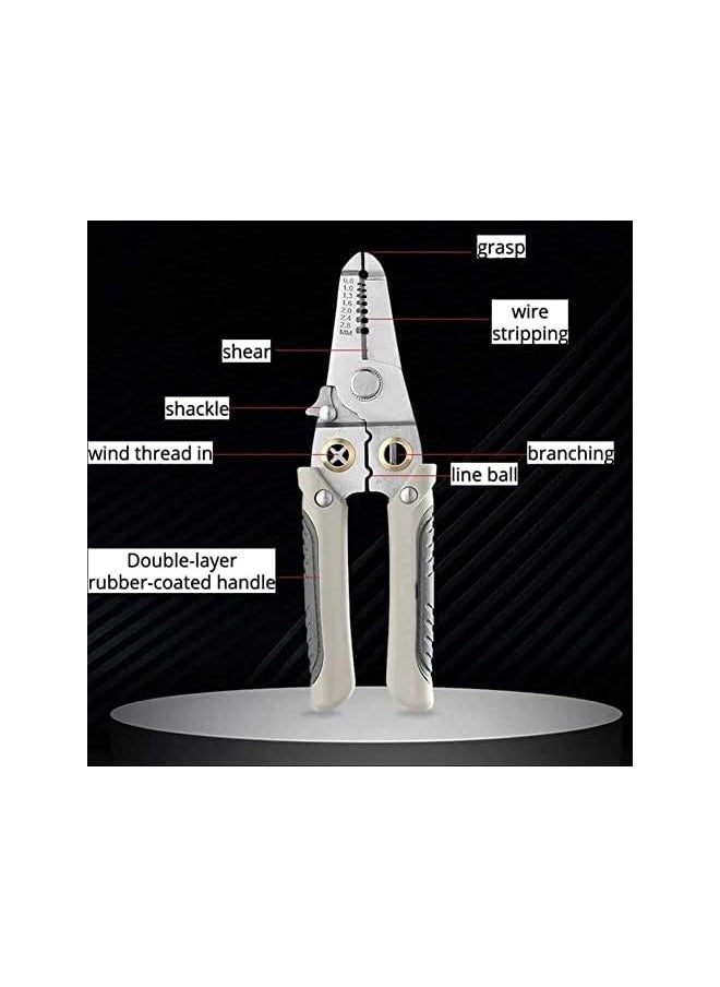 PROMASS promass Multi-function Special Wire Stripper for Electrician Decrustation Plier, Stainless Steel Wire Strippers Electrical, Cable Stripping Cutting and Crimping for Electricians and DIY  - Image 3