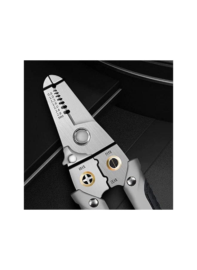 PROMASS promass Multi-function Special Wire Stripper for Electrician Decrustation Plier, Stainless Steel Wire Strippers Electrical, Cable Stripping Cutting and Crimping for Electricians and DIY  - Image 4