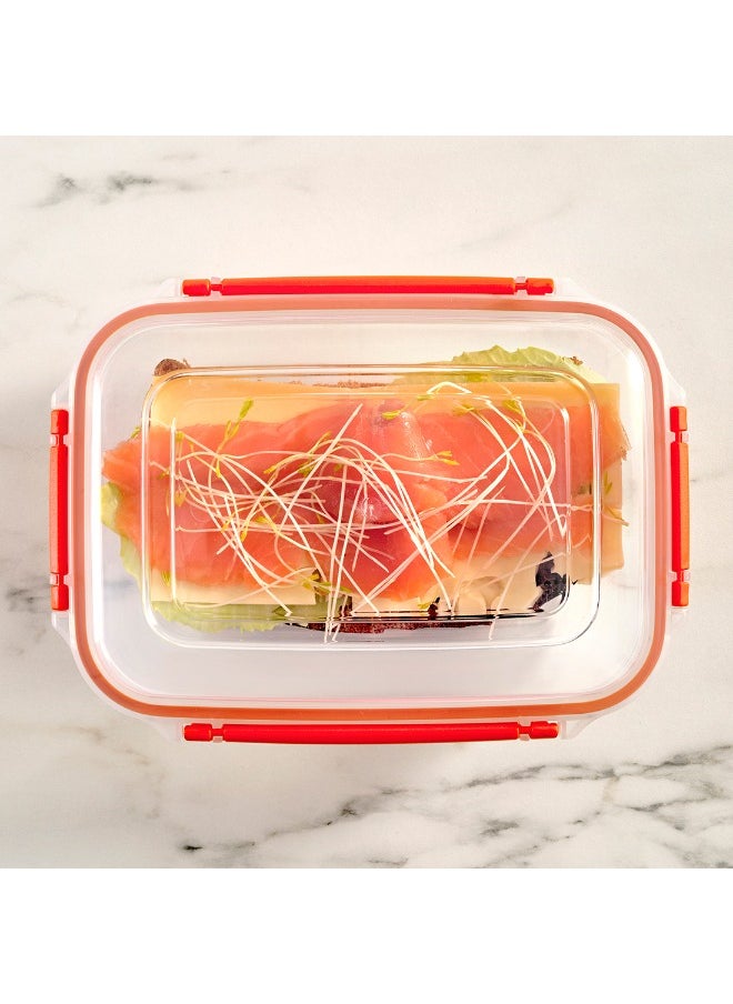 Dunya Plastik - Dunia Fresh & Lock orange Rectangular 5-Piece Food Storage Refrigerator Container Set - Airtight Lid - BPA-Free (550-1000-1800-3000-5000ml) - Image 1