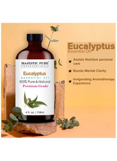 Majestic Pure Eucalyptus Essential Oil - 118 ml | 100% Pure and Natural | Premium Grade Essential Oils for Aromatherapy, Diffusers, Skin, Massage and Humidifiers |  - Image 2