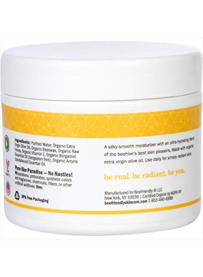 BeeFriendly Face and Eye Cream All Natural USDA Certified Organic Moisturizer, All In One Face, Eye, Neck, Decollete Cream, 2 oz - Image 5