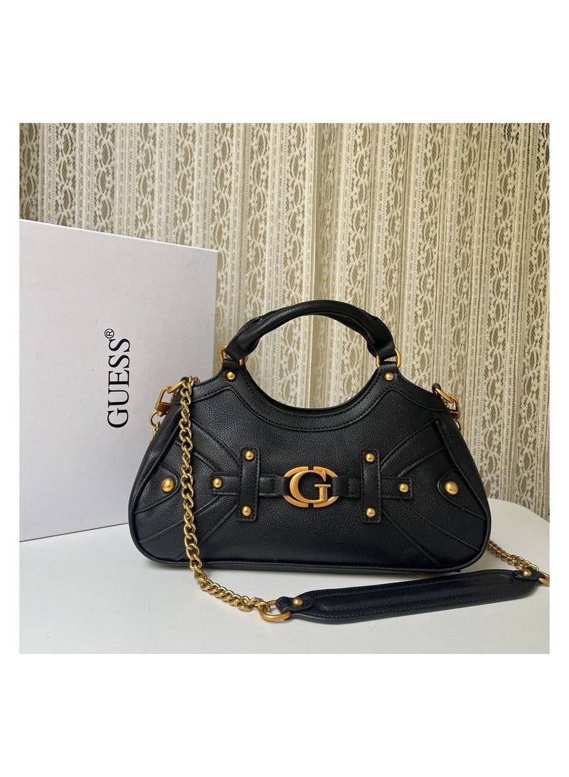 GUESS Women's New Vintage Rivet Printed Chain Crossbody Shoulder Handbag 31.5×9×18CM  - Image 1