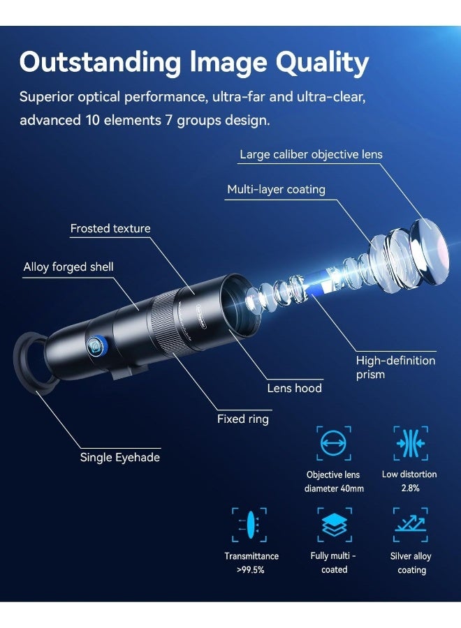 APEXEL High Power 30x HD Telephoto Lens for iPhone/Samsung/Android | Zoom Camera Lens for Outdoor Photography with Universal Smartphone Clip & Tripod Mount - Image 3