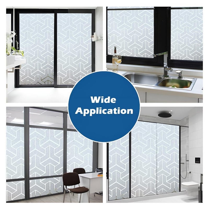 WINDOWX Love Your Window Again WINDOWX Vinyl Frosted Window Self Adhesive Privacy Glass Film for Window Glass Decorative Window Sticker Wallpaper Vinyl Sheet for Glass Door Bathroom Home Window D Arrow Design 12x60 Inch  - Image 5