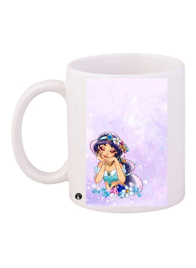 Princess Printed Coffee Mug White/Purple/Blue 11ounce