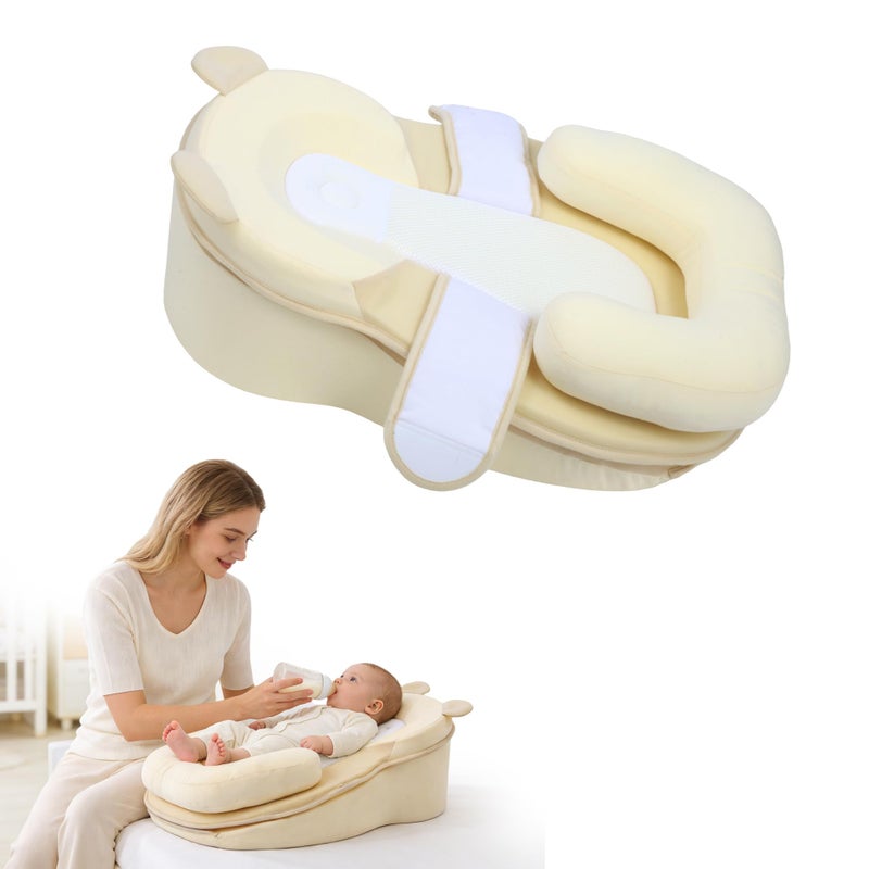 Rootling Baby Feeding Pillow, Anti Overflow Feeding Pillow for Reducing Spit-Up, Safety Nursing Pillow, Baby Lounger Reflux Wedge Breastfeeding, Removable top and Bottom - Image 1