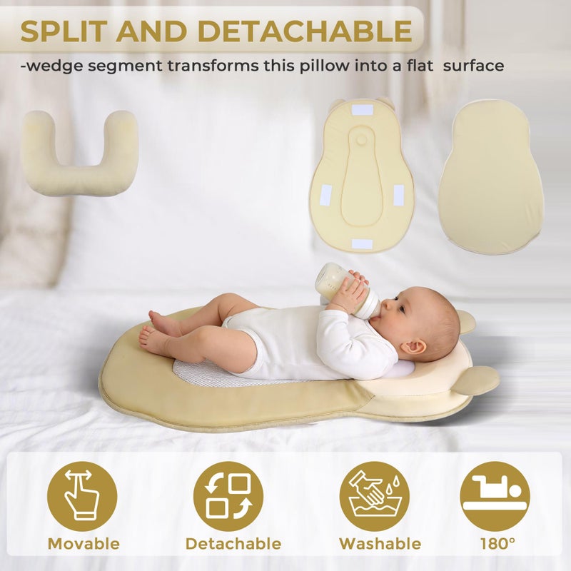 Rootling Baby Feeding Pillow, Anti Overflow Feeding Pillow for Reducing Spit-Up, Safety Nursing Pillow, Baby Lounger Reflux Wedge Breastfeeding, Removable top and Bottom - Image 5