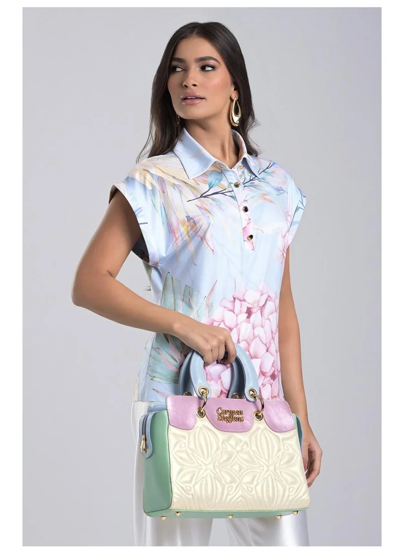 Carmen Steffens  Yellow Pearl Leather Bag with Quilting for Women | Best Price UAE