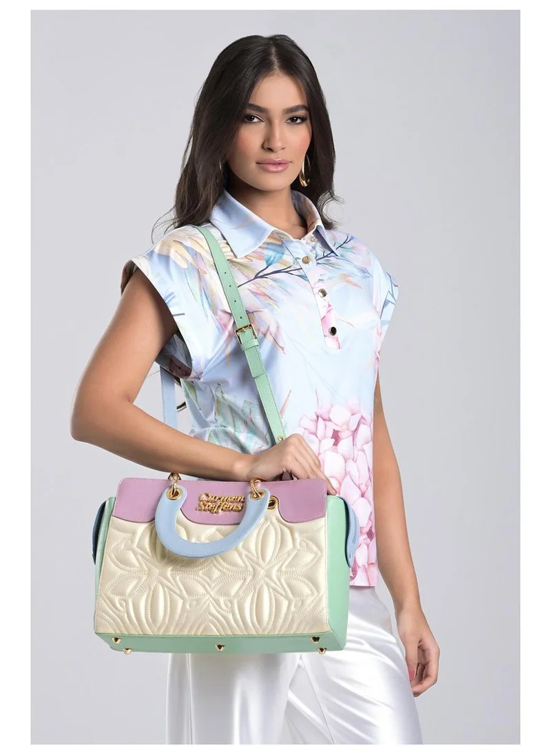 Carmen Steffens  Yellow Pearl Leather Bag with Quilting for Women | Best Price UAE