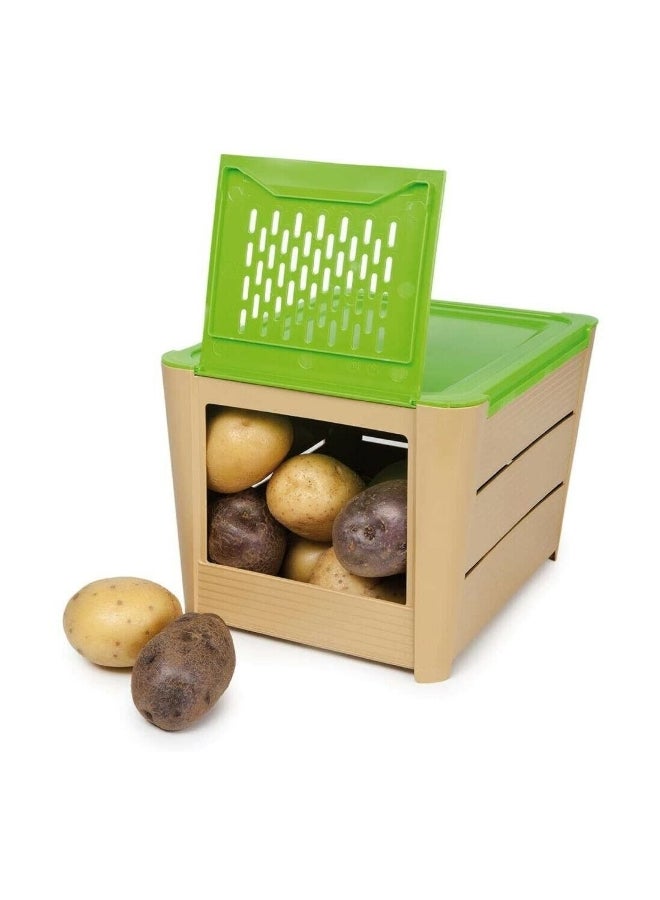 Snips Space Saving Potato and Onion Keeper Brown and Green 25.5 x 20 x 17.5 cm 000500 - Image 3