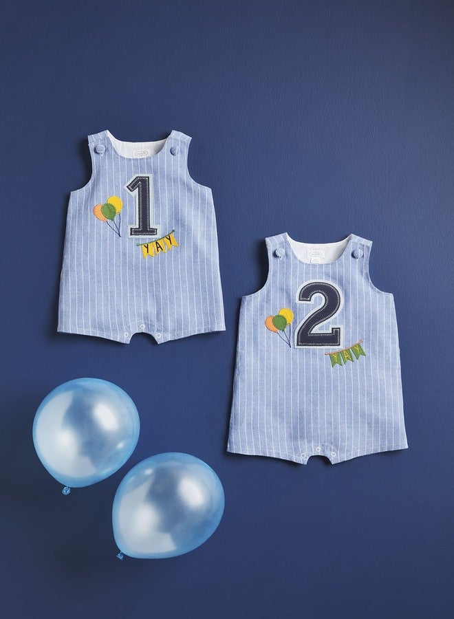 Mud Pie 1st Birthday Boy Jon Jon, Blue, 12-18 Months - Image 5