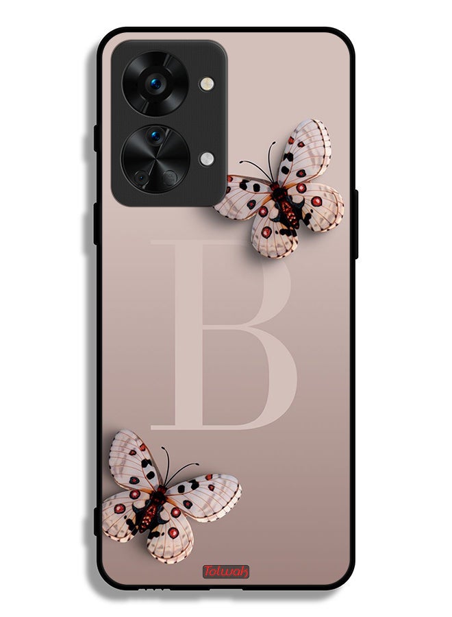 Tolwak غطاء حماية لهاتف OnePlus Nord 2T 5G بزخارف فراشات - Image 2