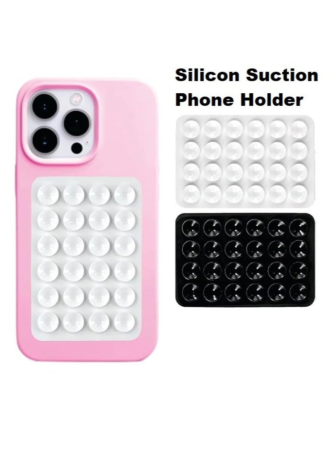 JAJEEK 【2 Pack】Silicone Suction Phone Case,Double Sided Suction Cup, Silicone Suction Adhesive Phone Case Suitable for Selfies and Videos Mirror Shower Holder,Hands-Free Accessory for Bathroom,Home, Kitchen and More - Image 1