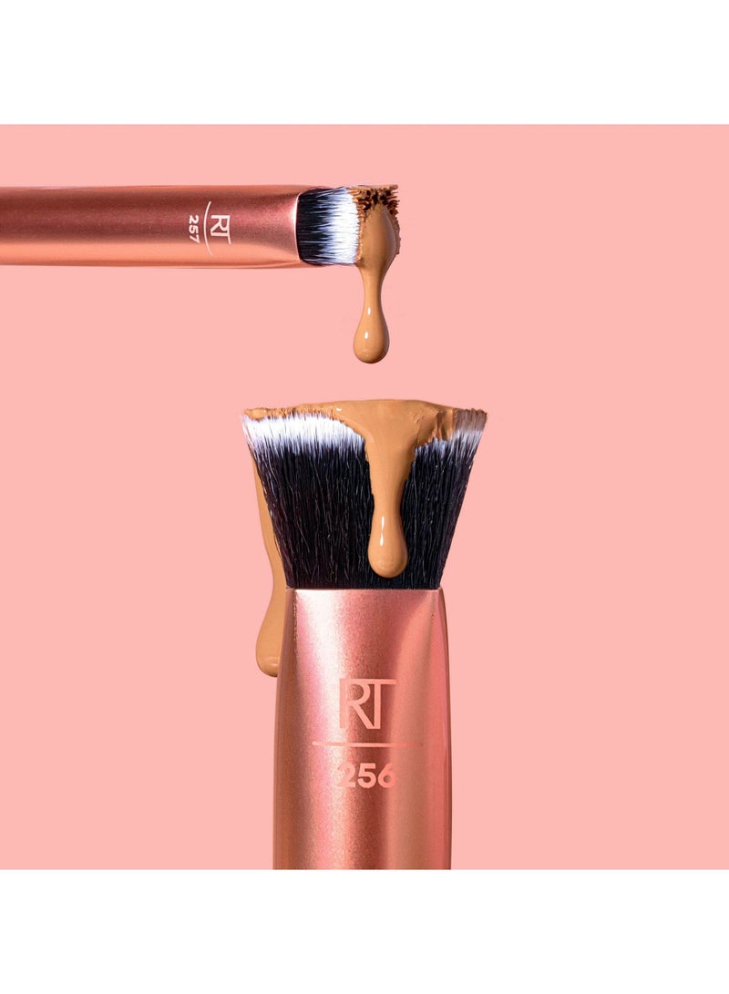 Face Base Makeup Brush Kit, Synthetic Bristles For Concealer, Foundation,  Contour, Works With Liquid, Cream  Powder Products, Staples For Blending  Buffing, 4 Piece Set - Image 2