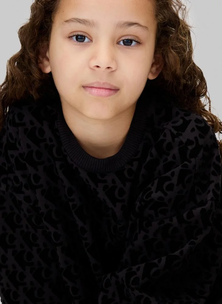 Calvin Klein Jeans black Kids Printed Mini Shift Dress for Women | Best Price UAE