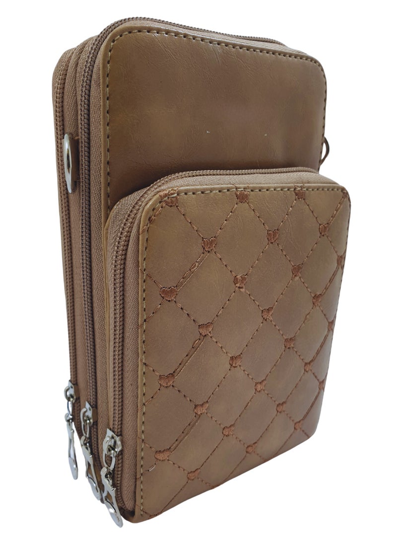 TO FASHION - TO 3009 LEATHER WOMEN, GIRLS CROSS BODY BAG, SHOULDER BAG, WITH ATTATCHED BELT, MODERN, UNIQUE AND ELEGANT DESIGN, DIMENSIONS 20*12*8 CM COFFEE A - Image 1