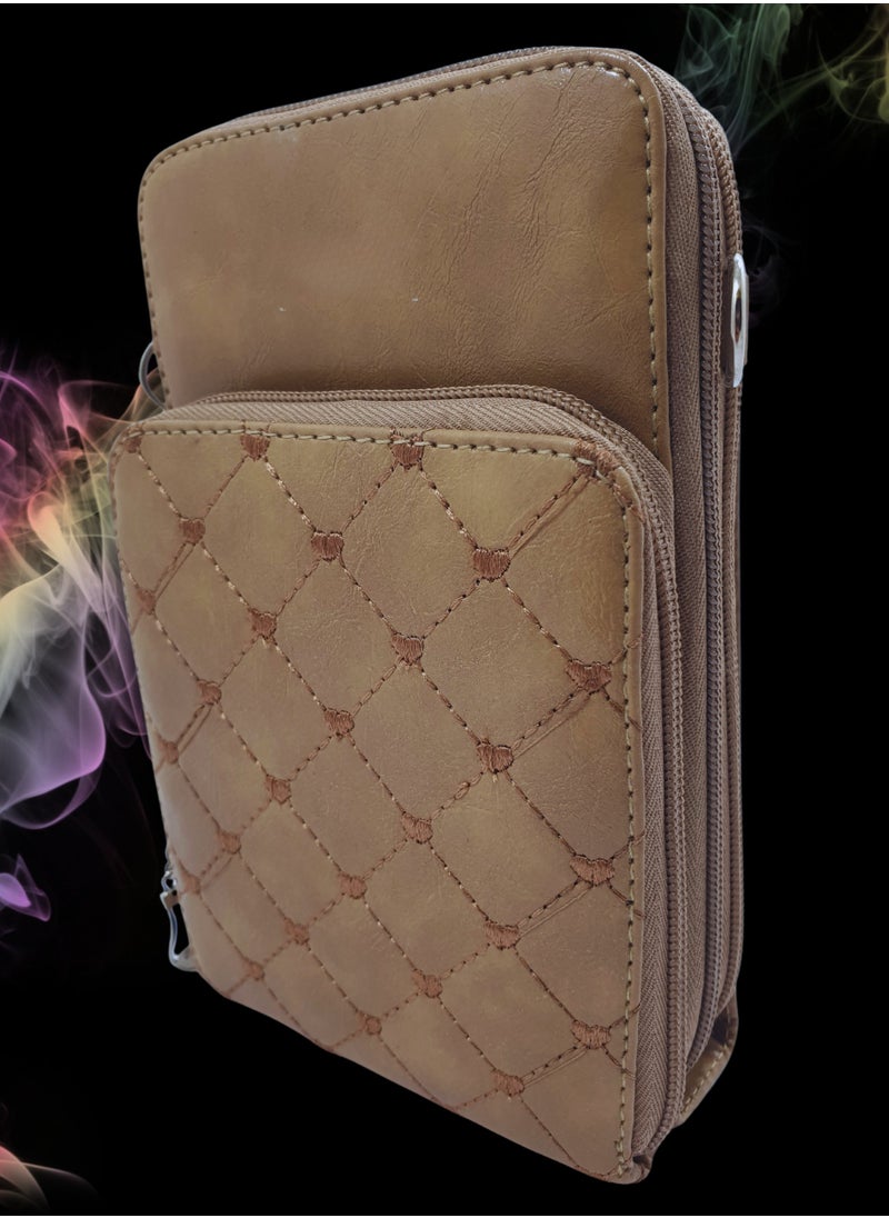 TO FASHION - TO 3009 LEATHER WOMEN, GIRLS CROSS BODY BAG, SHOULDER BAG, WITH ATTATCHED BELT, MODERN, UNIQUE AND ELEGANT DESIGN, DIMENSIONS 20*12*8 CM COFFEE A - Image 1
