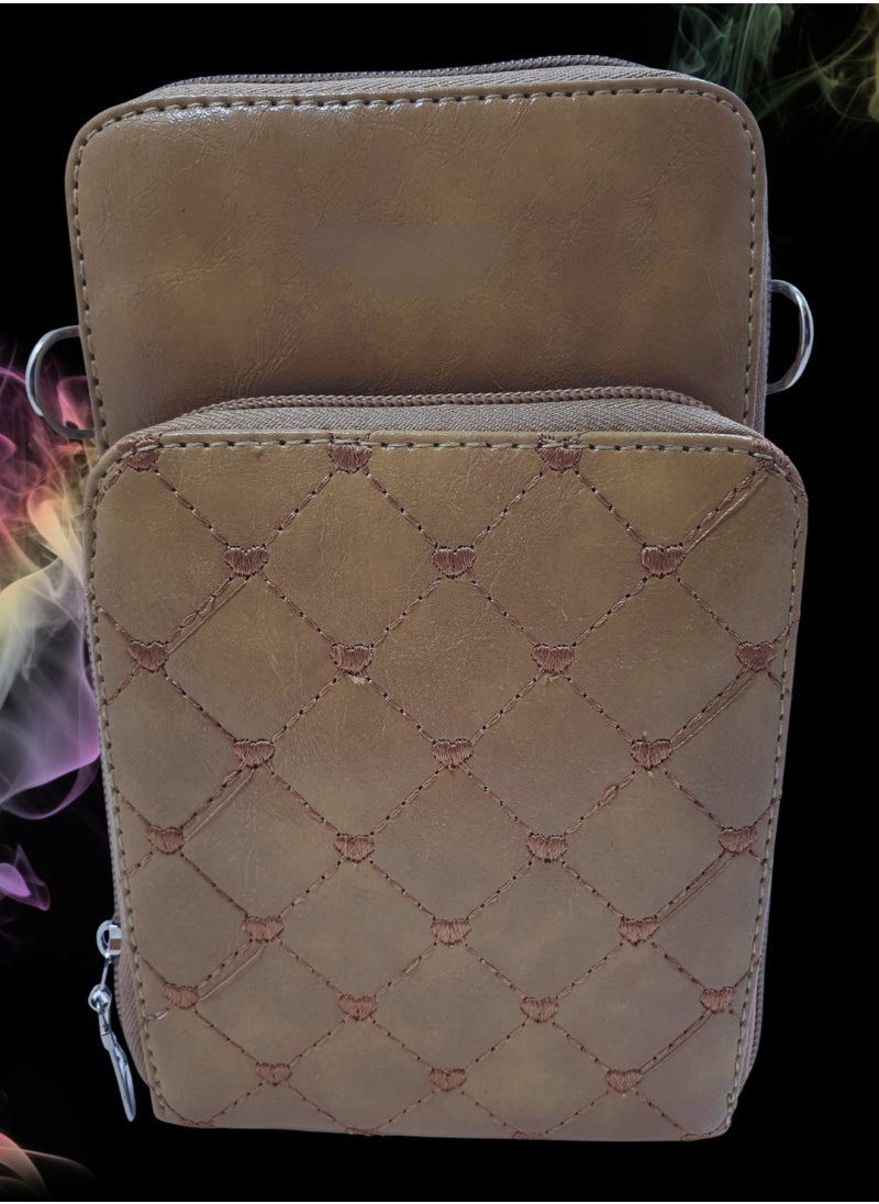 TO FASHION - TO 3009 LEATHER WOMEN, GIRLS CROSS BODY BAG, SHOULDER BAG, WITH ATTATCHED BELT, MODERN, UNIQUE AND ELEGANT DESIGN, DIMENSIONS 20*12*8 CM COFFEE A - Image 1