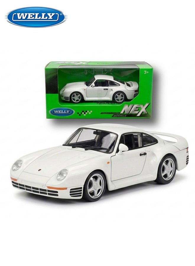 Welly 1:24 Porsche 959 Diecast Model Car - White – Die-Cast Toy Car for Kids & Collectors - Image 1