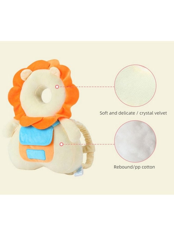Baby Backpack Head Protection Pillow for Toddlers 6 Months - 3yrs | Adjustable Straps | Breathable Back | Noise to Alert Parent of Fall | Flat Head Baby Pillow | Car seat Safety(Lion) - Image 4
