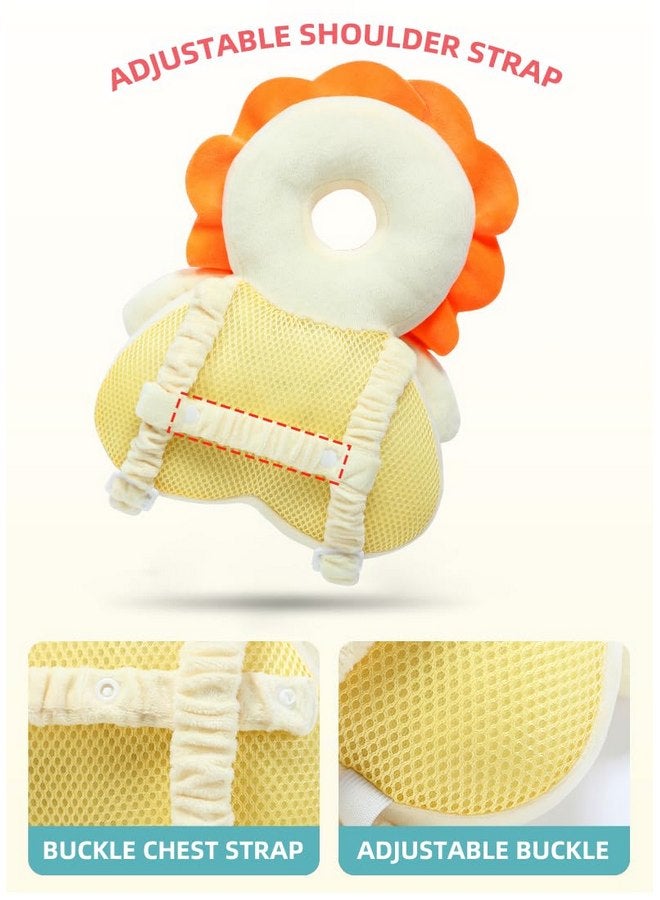 Baby Backpack Head Protection Pillow for Toddlers 6 Months - 3yrs | Adjustable Straps | Breathable Back | Noise to Alert Parent of Fall | Flat Head Baby Pillow | Car seat Safety(Lion) - Image 5