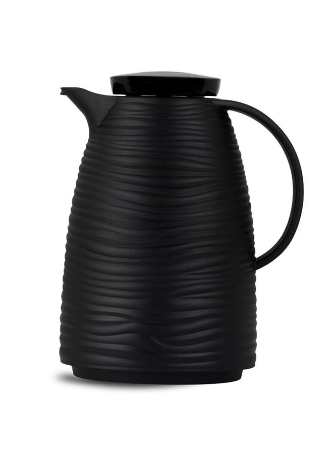باصرة - ترمس شاي وقهوة باصرة أسود مموج أحجام 1L/ 1.5L / 2L - Image 1