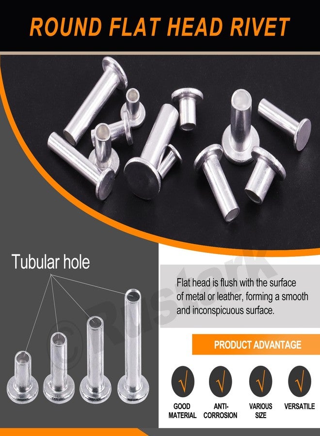 Rustark Round Flat Head Rivet Nuts Stud Rivet Semi-Tubular Silver Tone for Household Automobile Industry (M3 M4 M5 M6) - Image 5